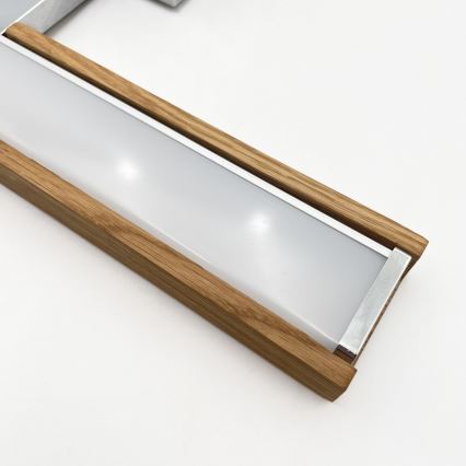 BRILAGI - LED kupatilsko osvetljenje za ogledala 3u1 WOODY MIRROR LED/8W/230V 40 cm IP44 sjajni hrom/hrast
