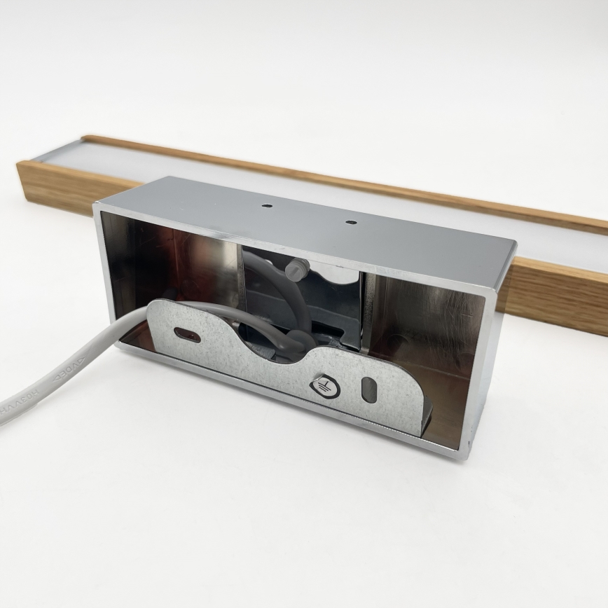 BRILAGI - LED kupatilsko osvetljenje za ogledala 3u1 WOODY MIRROR LED/8W/230V 40 cm IP44 sjajni hrom/hrast