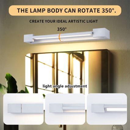 Brilagi - LED kupatilsko osvetljenje za ogledalo AQUA LINE LED/12W/230V 45 cm IP44 bela CRI 90