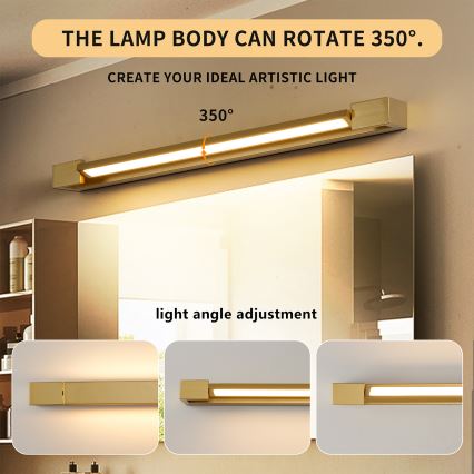 Brilagi - LED osvetljenje za kupatilsko ogledalo AQUA LINE LED/18W/230V 60 cm IP44 zlatna CRI 90