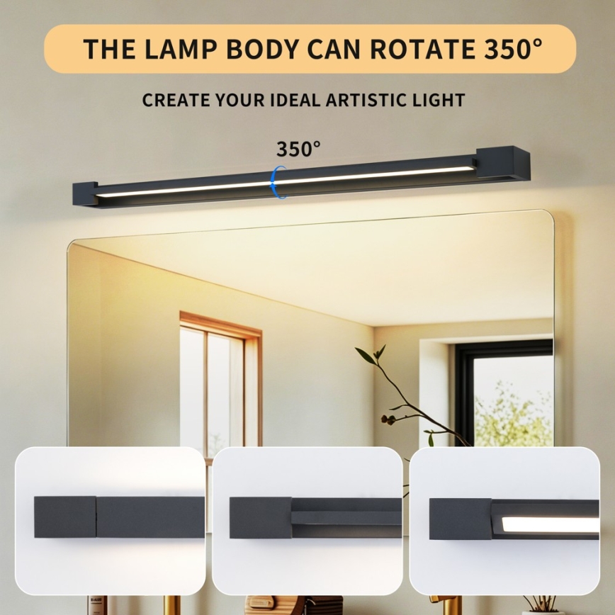 BRILAGI - LED osvetljenje za kupatilsko ogledalo AQUA LINE LED/20W/230V 80 cm IP44 crna CRI 90