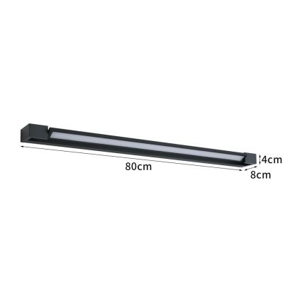BRILAGI - LED osvetljenje za kupatilsko ogledalo AQUA LINE LED/20W/230V 80 cm IP44 crna CRI 90