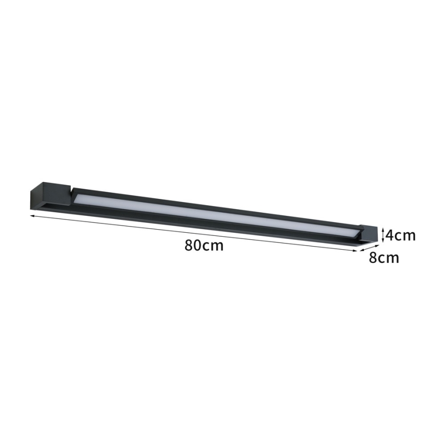 BRILAGI - LED osvetljenje za kupatilsko ogledalo AQUA LINE LED/20W/230V 80 cm IP44 crna CRI 90