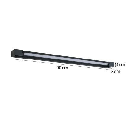 Brilagi - LED kupatilsko osvetljenje za ogledalo AQUA LINE LED/24W/230V 90 cm IP44 crna CRI 90