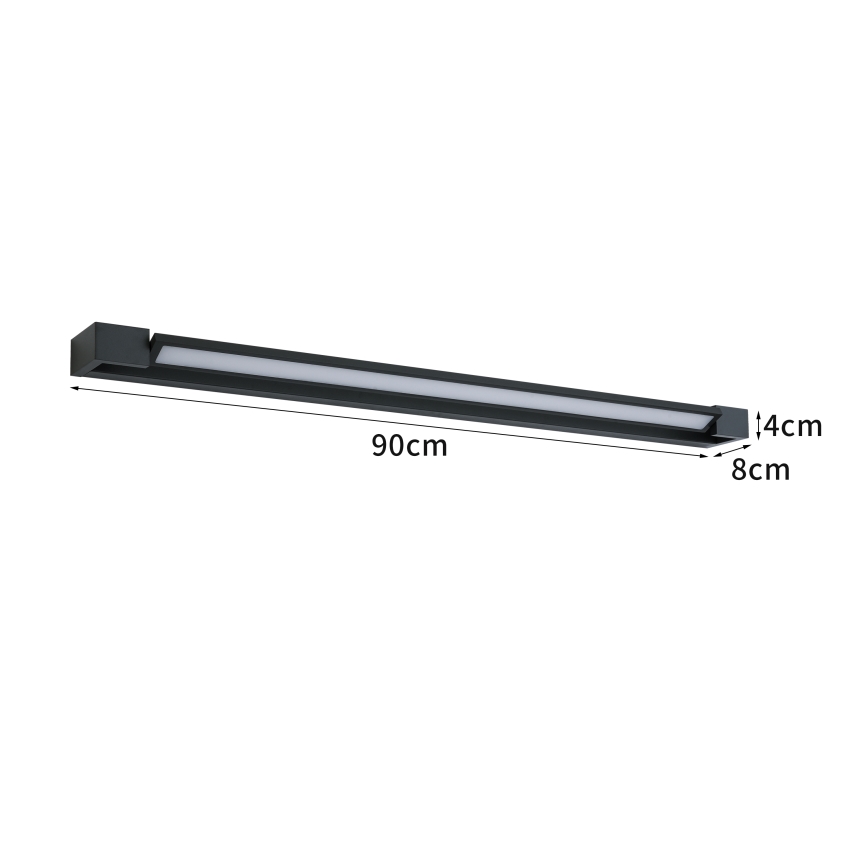 Brilagi - LED kupatilsko osvetljenje za ogledalo AQUA LINE LED/24W/230V 90 cm IP44 crna CRI 90