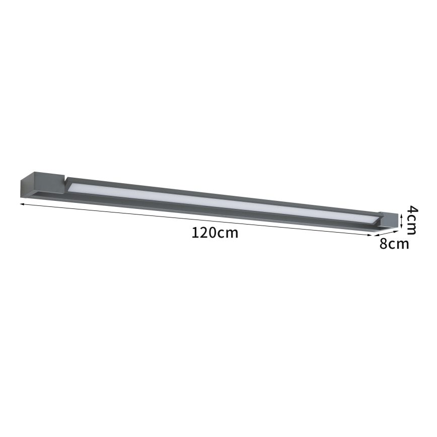 Brilagi - LED osvetljenje za kupatilsko ogledalo AQUA LINE LED/36W/230V 120 cm IP44 antracit CRI 90