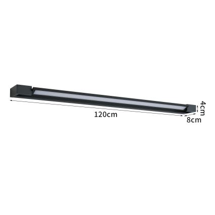 Brilagi - LED osvetljenje za kupatilsko ogledalo AQUA LINE LED/36W/230V 120 cm IP44 crna CRI 90