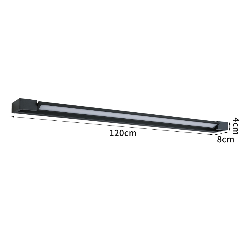 Brilagi - LED osvetljenje za kupatilsko ogledalo AQUA LINE LED/36W/230V 120 cm IP44 crna CRI 90