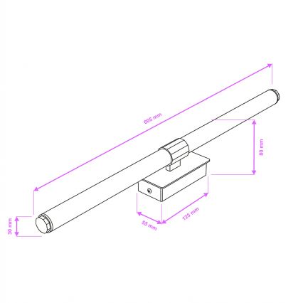 Brilagi - LED kupatilsko osvetljenje za ogledalo DIANA LED/10W/230V 60 cm IP44 crna