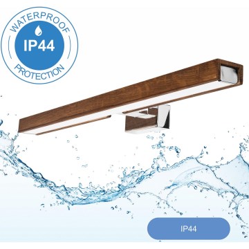 Brilagi - LED kupatilsko osvetljenje za ogledalo WOODY MIRROR LED/12W/230V 60 cm IP44 hrast trešnja/sjajni hrom
