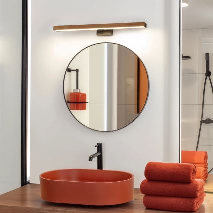 Brilagi - LED osvetljenje za kupatilsko ogledalo WOODY MIRROR LED/12W/230V 60 cm IP44 hrast-trešnja/crna