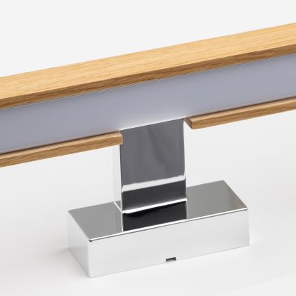 Brilagi - LED osvetljenje za kupatilsko ogledalo WOODY MIRROR LED/12W/230V 60 cm IP44 hrast/sjajni hrom