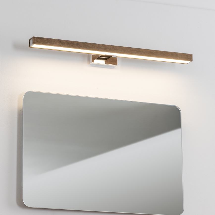 Brilagi - LED osvetljenje za kupatilsko ogledalo WOODY MIRROR LED/12W/230V 60 cm IP44 hrast orah/sjajni hrom