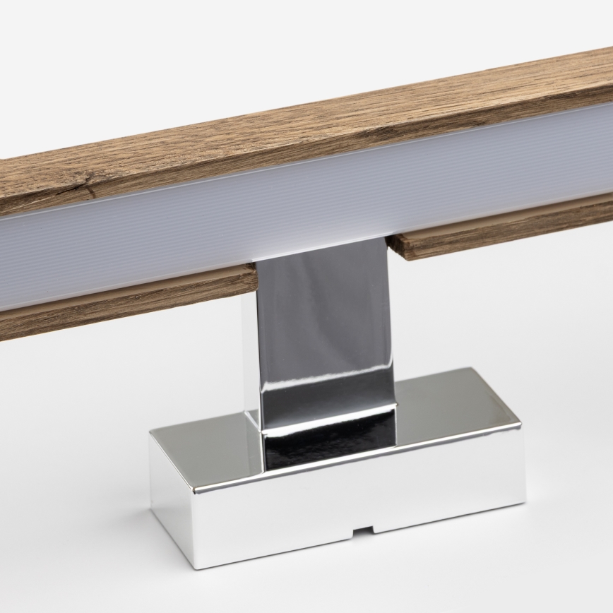 Brilagi - LED osvetljenje za kupatilsko ogledalo WOODY MIRROR LED/12W/230V 60 cm IP44 hrast orah/sjajni hrom