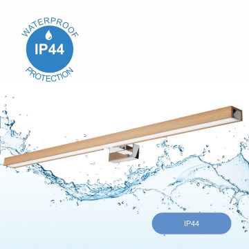 Brilagi - LED kupatilsko osvetljenje za ogledalo WOODY MIRROR LED/15W/230V 90 cm IP44 hrast/sjajni hrom