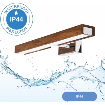 Brilagi - LED kupatilsko osvetljenje za ogledalo WOODY MIRROR LED/8W/230V 40 cm IP44 hrast-trešnja/sjajni hrom