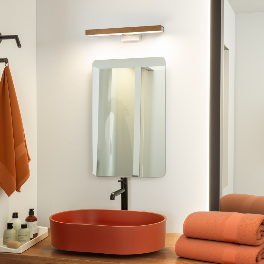 Brilagi - LED kupatilsko osvetljenje za ogledalo WOODY MIRROR LED/8W/230V 40 cm IP44 hrast trešnja/bela