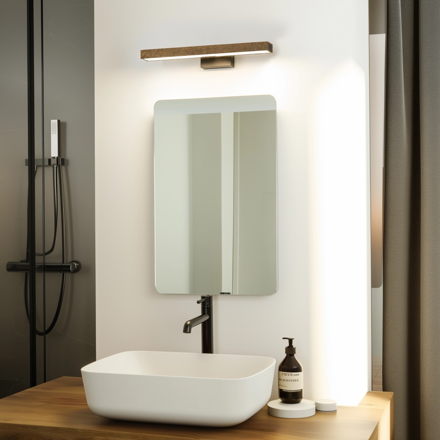 BRILAGI - LED kupatilsko osvetljenje za ogledalo WOODY MIRROR LED/8W/230V 40 cm IP44 hrast-orah/crna