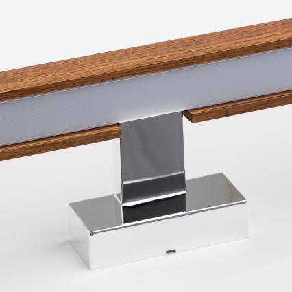 Brilagi - LED kupatilsko osvetljenje za ogledalo WOODY MIRROR LED/8W/230V 40 cm IP44 hrast-trešnja/sjajni hrom