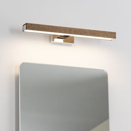 BRILAGI - LED kupatilsko osvetljenje za ogledalo WOODY MIRROR LED/8W/230V 40 cm IP44 hrast orah/sjajni hrom