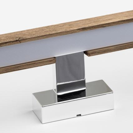 BRILAGI - LED kupatilsko osvetljenje za ogledalo WOODY MIRROR LED/8W/230V 40 cm IP44 hrast orah/sjajni hrom