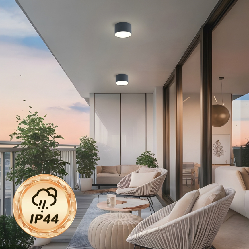 Brilagi - LED kupatilsko stropno svetlo FORIS LED/9W/230V prečnik 9 cm antracit IP44 CRI 90