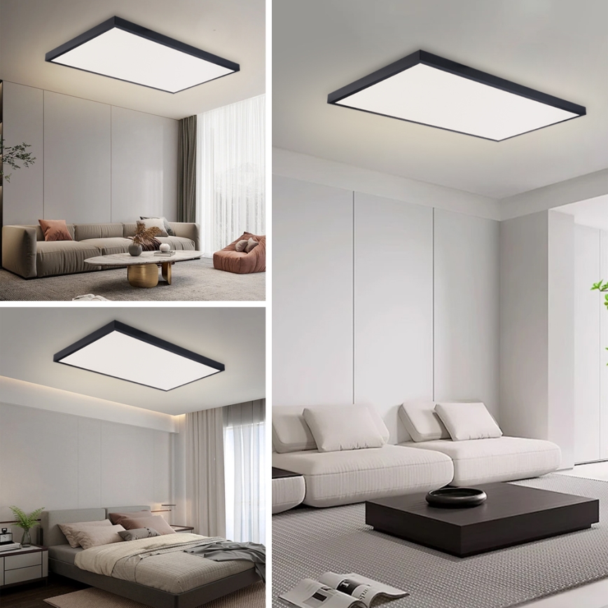 Brilagi - LED kupatilsko plafonsko svetlo FRAME LED/96W/230V 120x60 cm 3000/4000/6000K IP44 crna