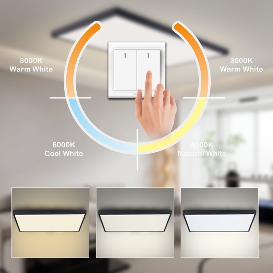 Brilagi - LED kupatilsko plafonsko svetlo FRAME LED/96W/230V 120x60 cm 3000/4000/6000K IP44 crna