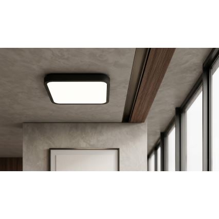 BRILAGI - LED stropno svetlo za kupatilo sa senzorom ZENNA LED/24W/230V 34,5x34,5 cm IP44 crno + daljinski upravljač
