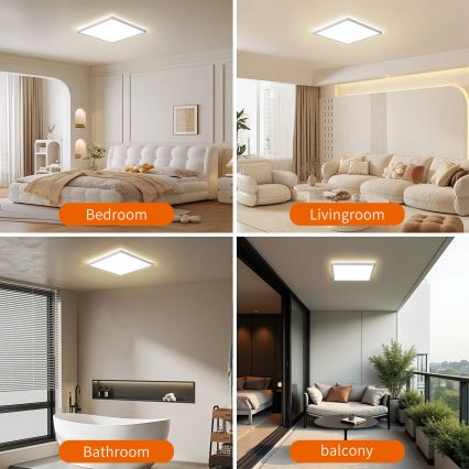 Brilagi - LED plafonsko svetlo za kupatilo ULTRA SLIM LED/24W/230V 42x42 cm srebrno IP54
