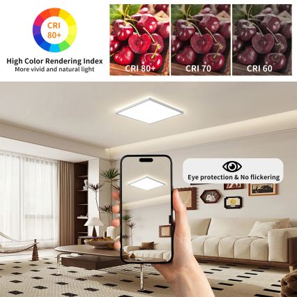 Brilagi - LED plafonsko svetlo za kupatilo ULTRA SLIM LED/24W/230V 42x42 cm srebrno IP54