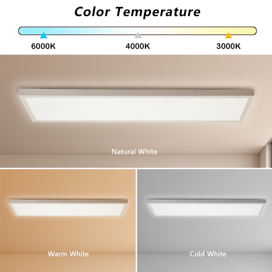 Brilagi - LED stropno svetlo za kupatilo FRAME LED/50W/230V 120x30 cm 3000/4000/6000K IP44 bela