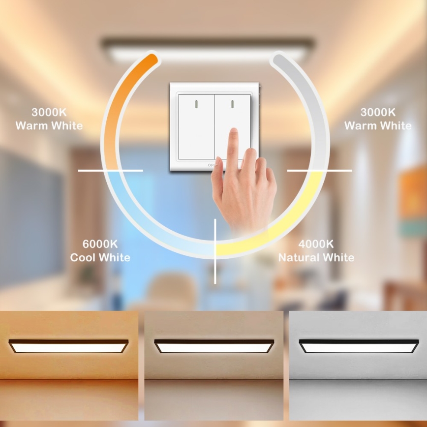Brilagi - LED kupatilsko plafonsko svetlo FRAME LED/50W/230V 120x30 cm 3000/4000/6000K IP44 crna