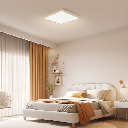 Brilagi - LED prigušiva plafonska svetiljka za kupatilo FRAME SMART LED/50W/230V 60x60 cm 3000-6000K IP44 bež + daljinski upravljač