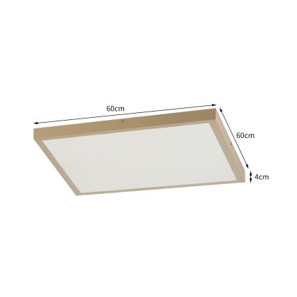Brilagi - LED prigušiva plafonska svetiljka za kupatilo FRAME SMART LED/50W/230V 60x60 cm 3000-6000K IP44 bež + daljinski upravljač