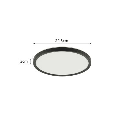 Brilagi - kupatilsko plafonsko LED svetlo ULTRA SLIM LED/12W/230V, prečnik 22,5 cm, crno, IP54