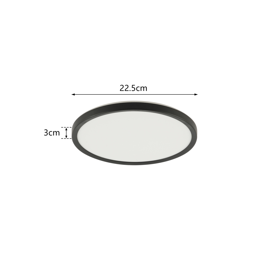 Brilagi - kupatilsko plafonsko LED svetlo ULTRA SLIM LED/12W/230V, prečnik 22,5 cm, crno, IP54