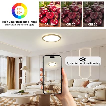 Brilagi - LED plafonsko svetlo za kupatilo ULTRA SLIM LED/12W/230V prečnik 22,5 cm zlatno IP54