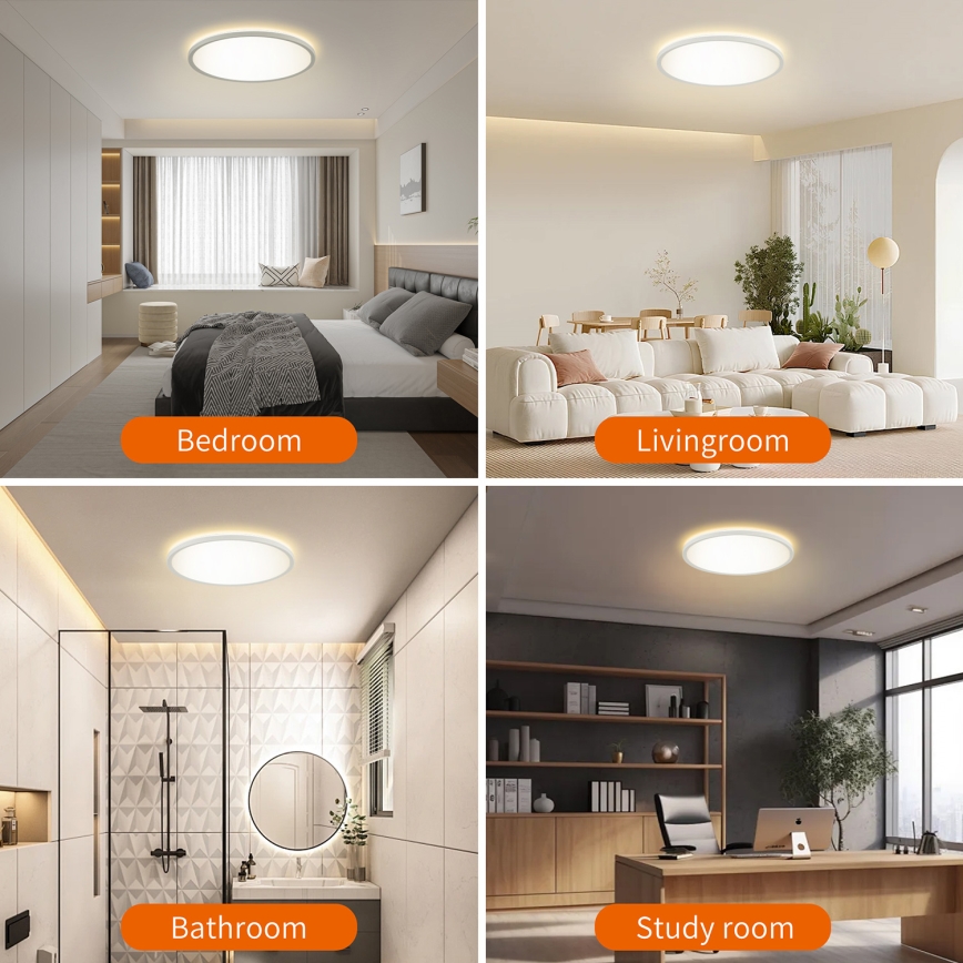 Brilagi - LED plafonsko svetlo za kupatilo ULTRA SLIM LED/24W/230V prečnik 42 cm belo IP54