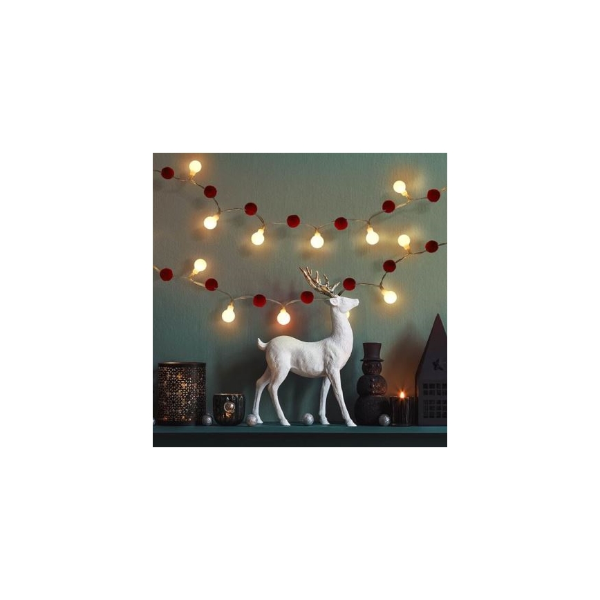Brilagi - LED  lanac 20xLED/2xAA 1,8m topla bela