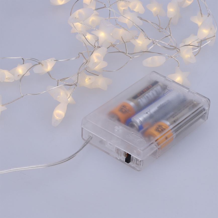 Brilagi - LED  lanac 40xLED/3xAA 1,8m toplo belo zvezde