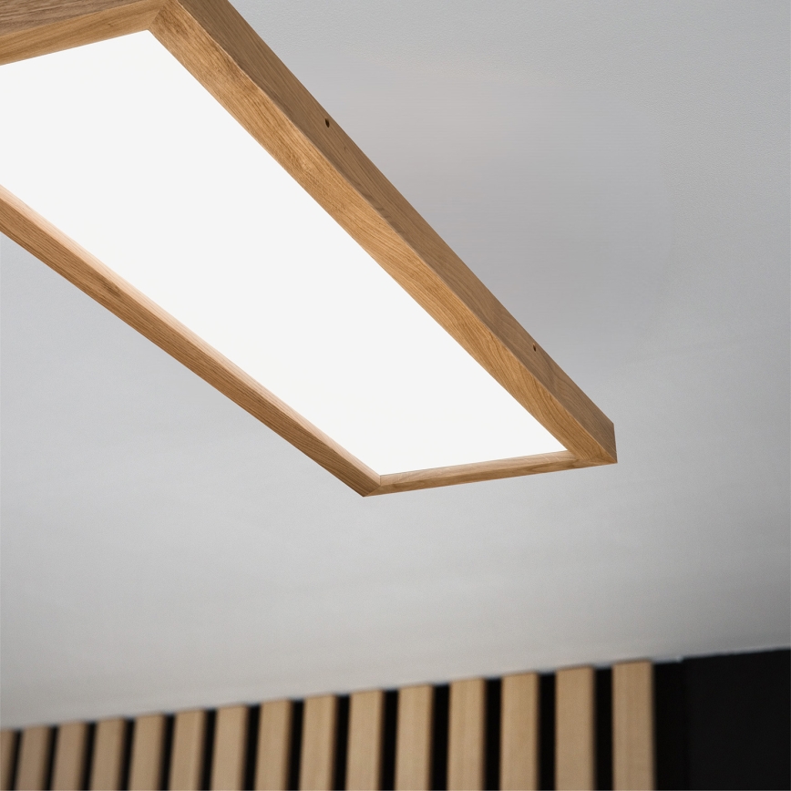 Brilagi - LED prigušiva kupatilsko plafonsko svetlo WOODY FRAME LED/50W/230V hrast 120x30 cm 3000-6000K IP44 + daljinski upravljač