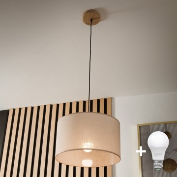 Brilagi - LED luster ANTHONY na sajli 1xE27/60W/230V hrast/bež