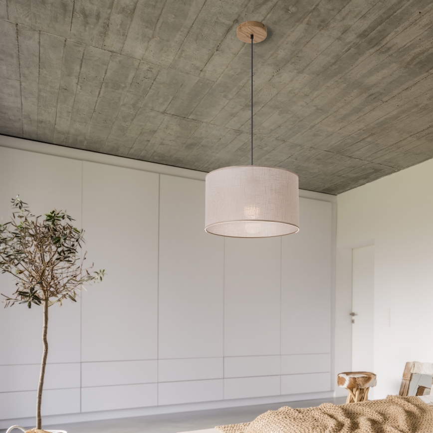 Brilagi - LED luster ANTHONY na sajli 1xE27/60W/230V hrast/bež