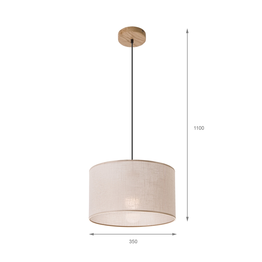 Brilagi - LED luster ANTHONY na sajli 1xE27/60W/230V hrast/bež
