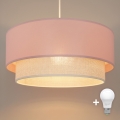 Brilagi - LED luster na kablu BOHO BOBO 1xE27/60W/230V, prečnik 40 cm, ružičasta/krem