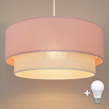Brilagi - LED luster na kablu BOHO BOBO 1xE27/60W/230V, prečnik 40 cm, ružičasta/krem
