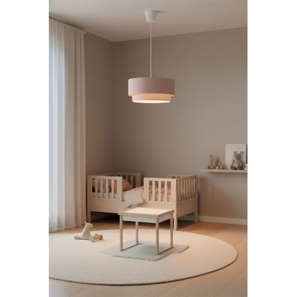 Brilagi - LED luster na kablu BOHO BOBO 1xE27/60W/230V, prečnik 40 cm, ružičasta/krem