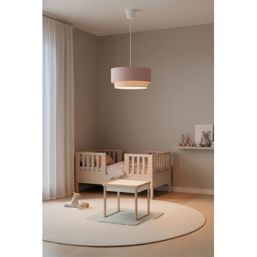 Brilagi - LED luster na kablu BOHO BOBO 1xE27/60W/230V, prečnik 40 cm, ružičasta/krem