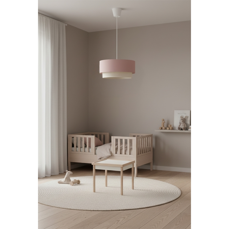 Brilagi - LED luster na kablu BOHO BOBO 1xE27/60W/230V, prečnik 40 cm, ružičasta/krem